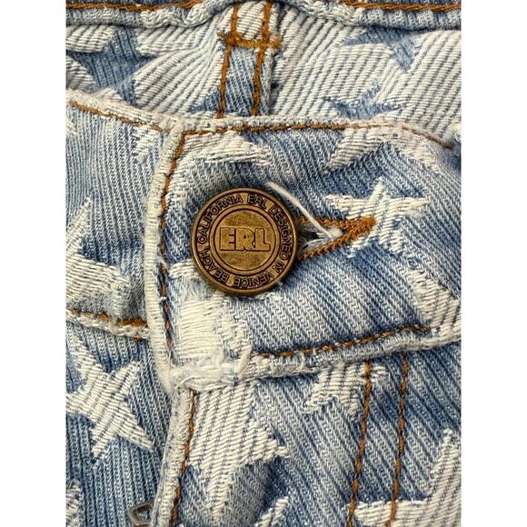 ERL Star Print Flare Jeans - Made in Italy - Size S -Venice Beach California L31 - Picture 9 of 12